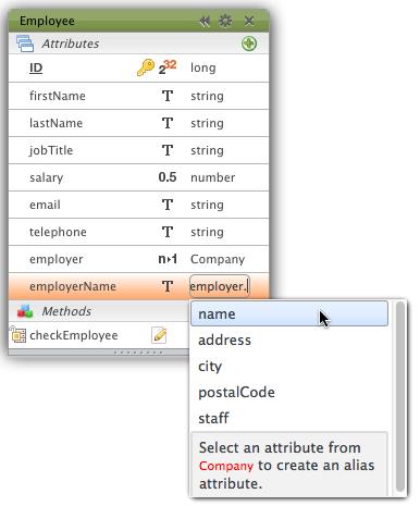 Select one of the attributes proposed (from the related datastore