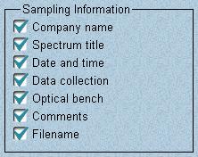 Edit Specifying the sampling information to display in new spectral windows If you selected Sampling Information in the Spectral View box, the selected kinds of information in the Sampling