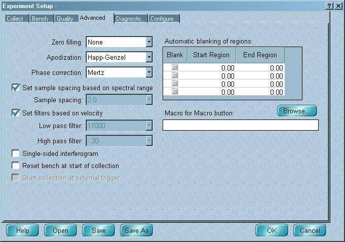 Collect You can determine an appropriate setting for a check by first setting the sensitivity to 100 and collecting a spectrum of a typical sample under typical conditions.