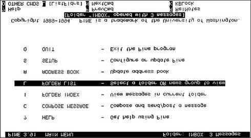 Email on the Internet Email (one-on-one communication). Pine - UNIX-based mail program.