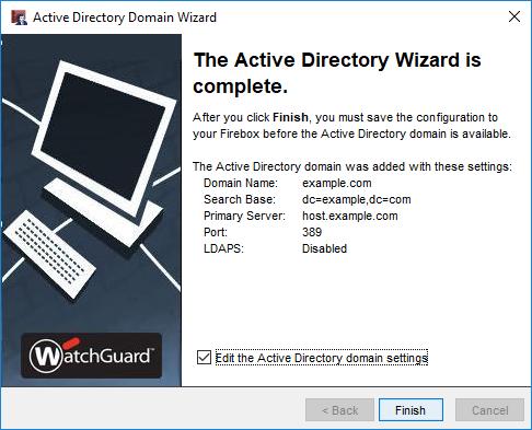 Active Directory Wizard 101 On the last page of the wizard, you can