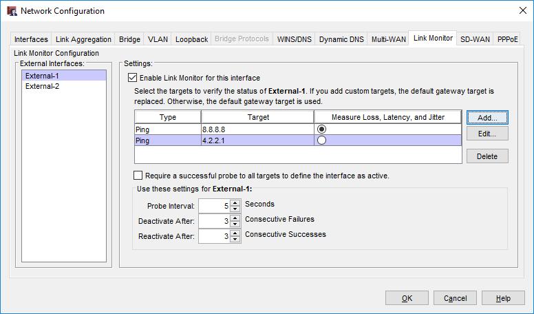 Link Monitor Enhancements 35 Policy Manager Select