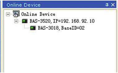 Now the found local I/O modules will appear under the BAS-3000 controller item in the device tree window.