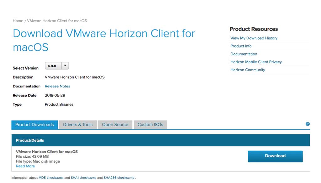 Information Technology Services Install Virtual Desktop Horizon Client - MacOS Download the Client