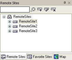 Remote Management Software (ATVision Pro) Remote Sites Panel The Remote Sites Panel displays a list of remote sites registered during ATVision Pro System setup and a list of installed cameras at the