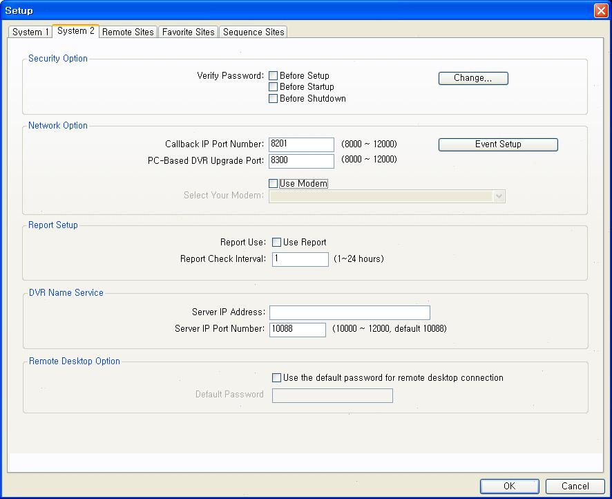 Designate a recording folder path and set the recording folder size from 640MB to 2,048MB. Capacity shows the remaining space of the recording folder.