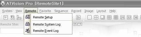 Remote Setup: Allows you to change the setup of a remote DVR. Select the remote site on the Remote Sites panel, initiate the Remote Setup menu, and the setup screen displays.