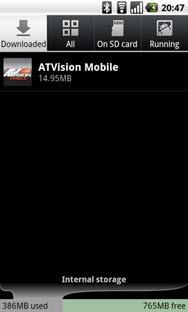 Operation 1. Run the ATVision Mobile program. Push the Menu button of the device and the following default menu is displayed. New site: Tap to register DVRs. Delete site: Tap to delete a DVR.