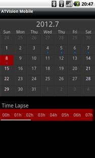User s Manual Search by Calendar Tapping a date on the calendar displays the recorded data from the selected date by time in one-hour segments at the bottom.