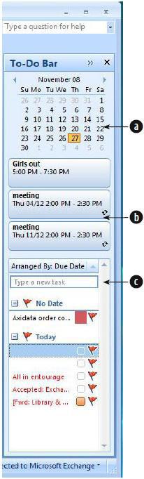The Navigation Pane 7 The Navigation Pane provides a central location where you can access the features of Outlook, as well as select different folders that contain items such as messages, schedules,