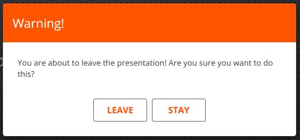 By clicking on the orange B icon, attendees can choose actions to perform from the tool bar.