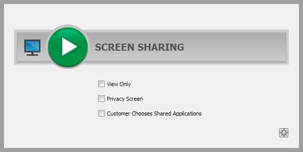 Screen Share with the Remote Customer for View and Control From the session window, click the Screen Sharing button to request control of the remote computer.