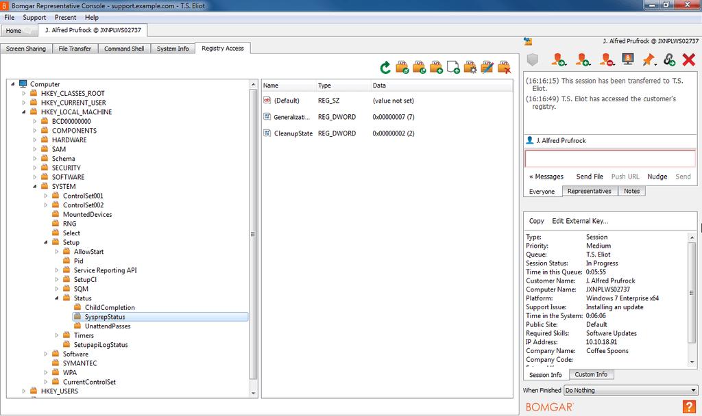 Access the Remote Registry Editor Access a remote Windows registry without requiring screen sharing.