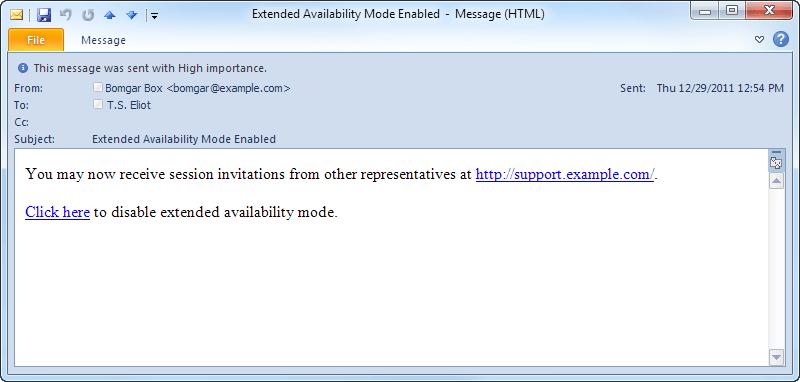 The ability to share sessions with users outside of your teams as well as to receive session invitations when logged out of the console extends your availability as a support representative.