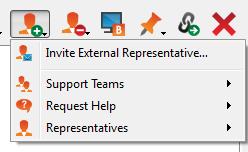 Invite an External Representative to Join a Session Within a session, a user can request an external user to participate in a session one time only.