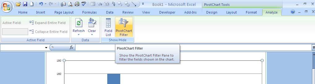Table. You may use the Report Filter on the right hand side just as you would for the Pivot Tables.
