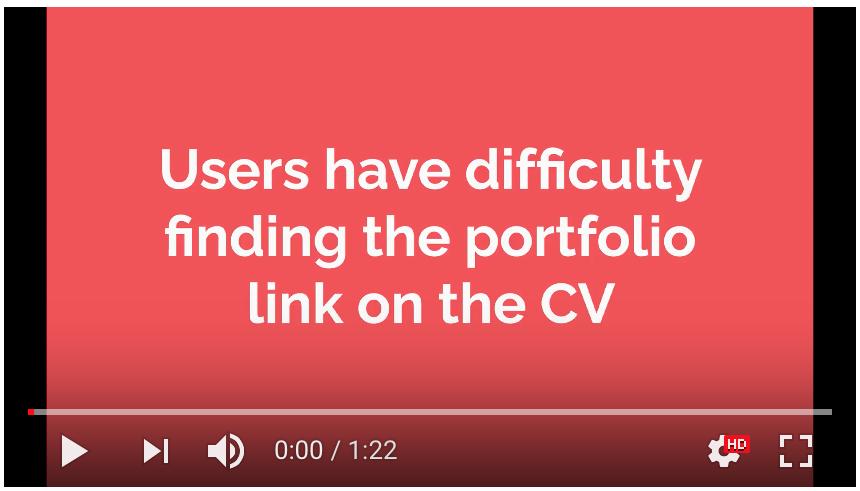 Findings 14 Critical Issue Issue #1 3 out of 5 users (60%) had difficulty in locating the portfolio link on the CV.