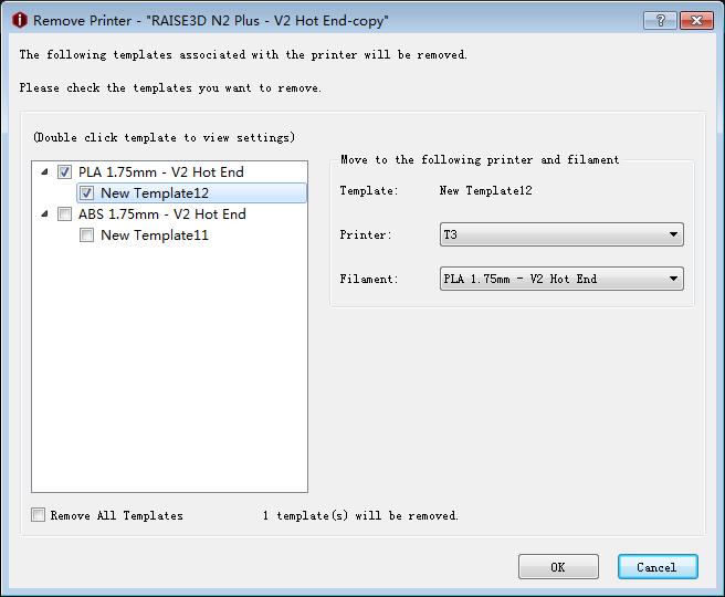 8.4 Remove Printer Remove refers to deleting selected Printer Settings. Choose the printer template you want to remove from the Printer Type drop list and click Remove button.