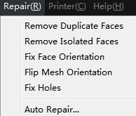 6> Repair Repair the selected model item by item Automatically repair all the faults of the selected model(s) Note: You can also find auto repair icon