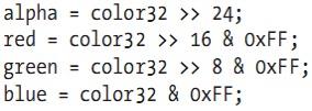 Extracting Component Colors For 32-bit colors, you