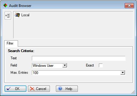 Double-clicking on this option will open a small window prompting for search parameters, which