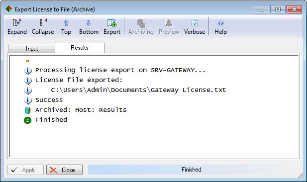Exporting Your Existing License To export your current Access Gateway license (for instance, to back it up or to send it to Sysgem or your distributor for amendment), right-click on the entry in the