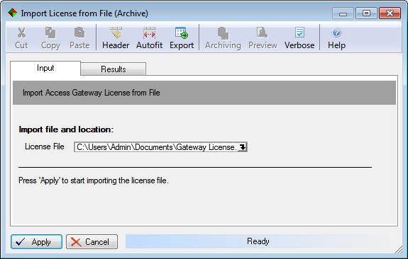 Importing a New License To import a new Access Gateway license, right-click on the entry in the display window and select Import License from File.