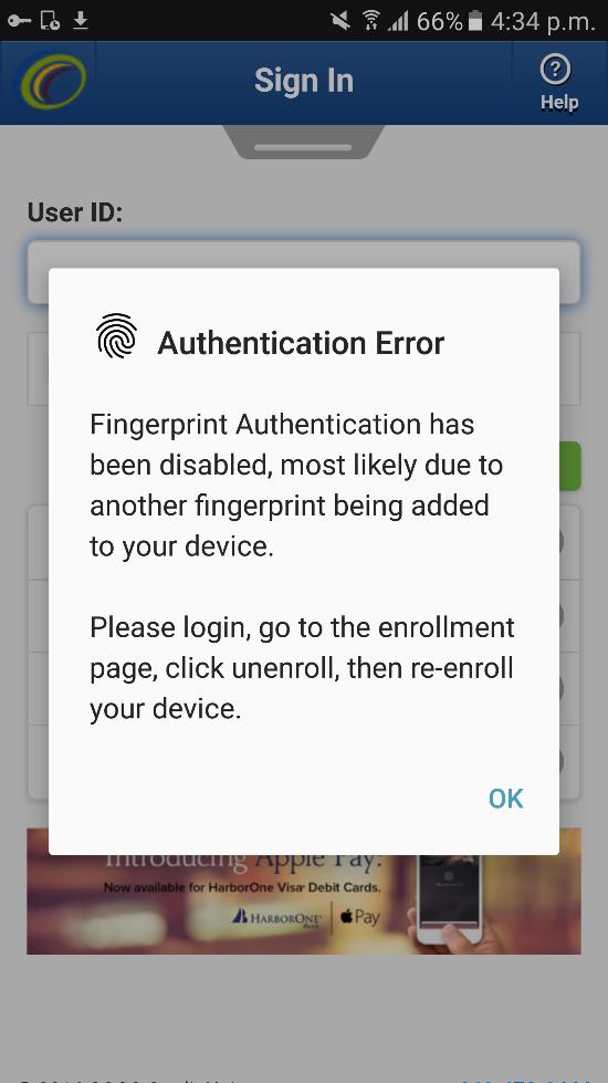 New Fingerprint Added to Device: The following screens will be
