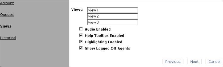 This option requires IP Office Customer Call Reporter to be configured with details of the one-x Portal for IP Office 83 server. 4. Click Next. The Queues window opens.