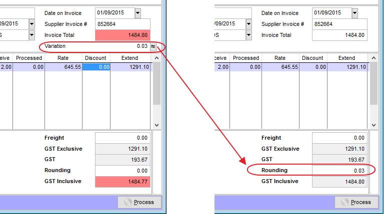 For more information, please refer to the Digital Invoice Import Knowledgebase Article Supplier Invoices now show the variation amount if there is one between the Invoice Total control field and the