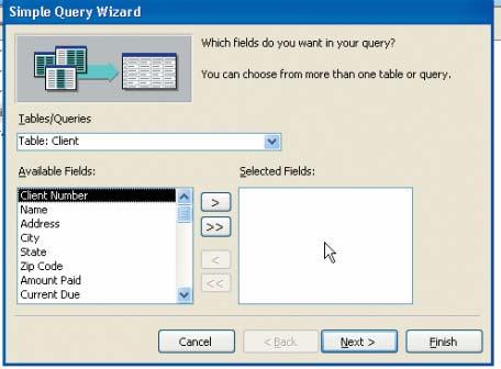 Using the Simple Query Wizard to