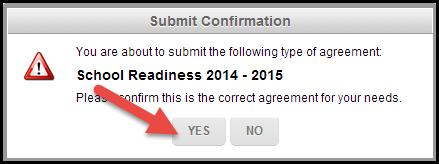 14. In the Submit Confirmation window select Yes. 15. The Agreement Status will change to Submitted. 16.