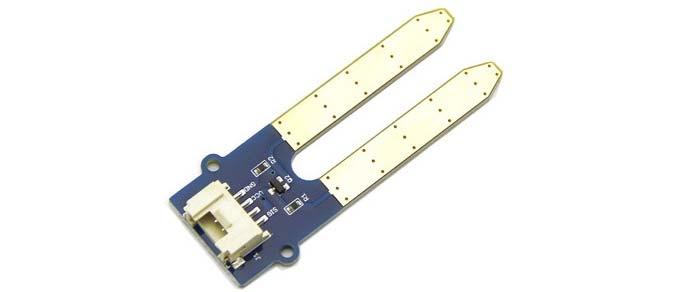 Grove - Moisture Sensor This Moisture Senor can be used for detecting the moisture of soil or judge if there is water around the sensor, let the plant in your garden able to reach out for human's