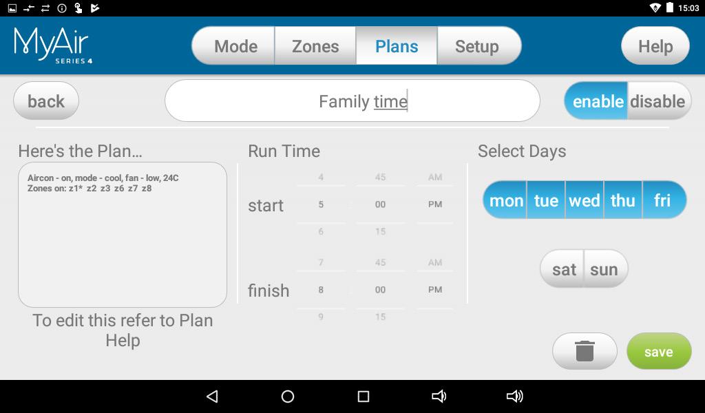 9 - PLANS EDIT SCREEN After pressing the Add button you will enter the plans edit screen to add a new plan.