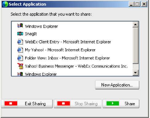 2 Optional. To view a list of applications that are installed on your computer, but not currently running, click View Application.