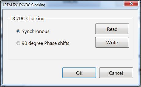 DC/DC Clocking (Optional Demo Setting) The DC/DC Clocking option screen is shown in Figure 9. This screen is used to modify the behavior of the demo program Sync signals.
