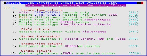 SDE Menus and Popup Windows SDE Edit/Browse Utility Window Figure 19. SDE Edit/Browse Utilities Window.