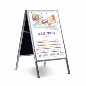Pavement Signs 27 Dry Wipe A Board This rigid and durable A Board features a white dry wipe surface suitable for use with water based chalk pens.