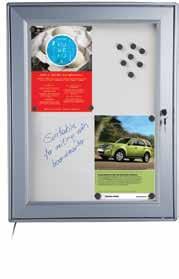 54 LED & Illuminated Waterproof LED Noticeboard This durable high quality illuminated lockable case has a magnetic dry wipe surface to add flexibility 70mm profile 50mm depth Waterproof LED