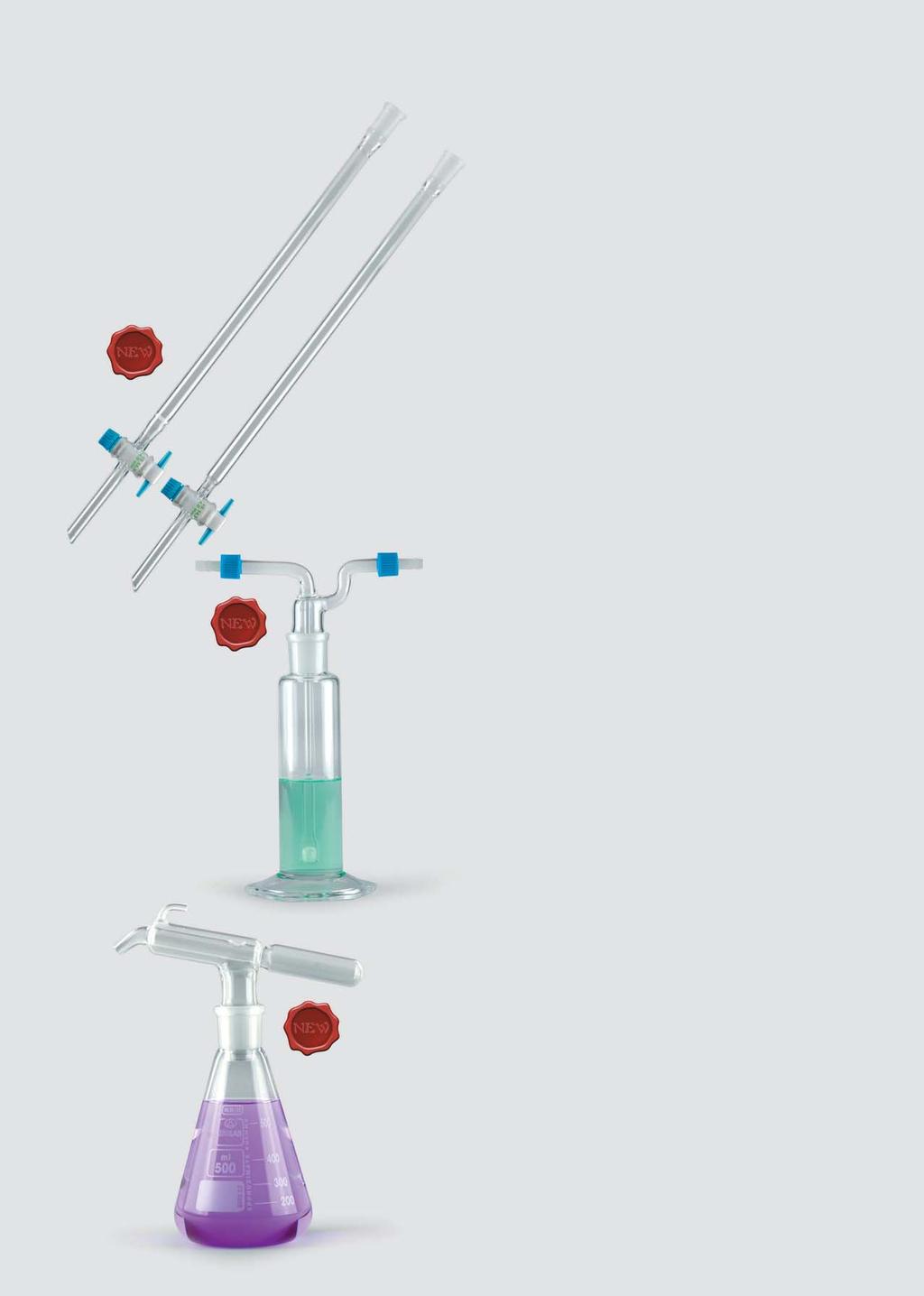 analytical laboratory chromatography columns With 2,5 mm bore PTFE stopcock for fine control of fluent flow. Supplied with or without sintered glass support of porosity 0. w/o support 066.01.015 066.