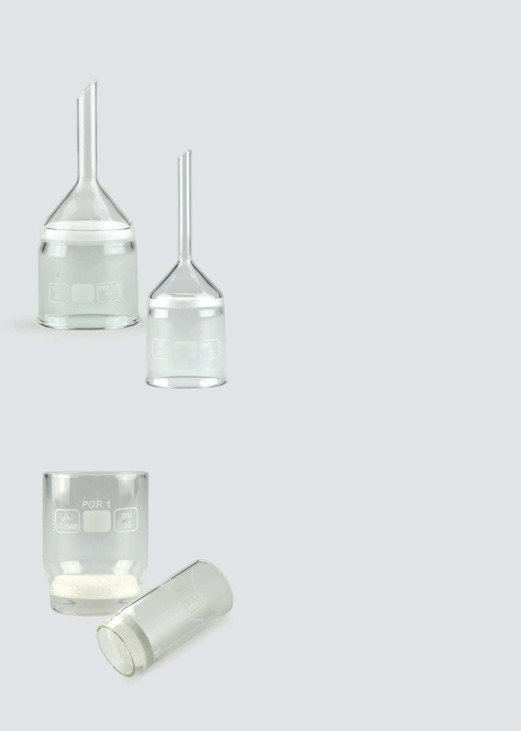 analytical laboratory Gooch funnels with sintered glass disc Comprehensive range of gooch (Büchner) funnels with integral sintered glass discs.