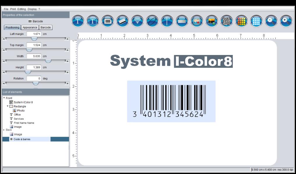 7 Adding a barcode To add a barcode, click on the button and a barcode will be generated on your badge