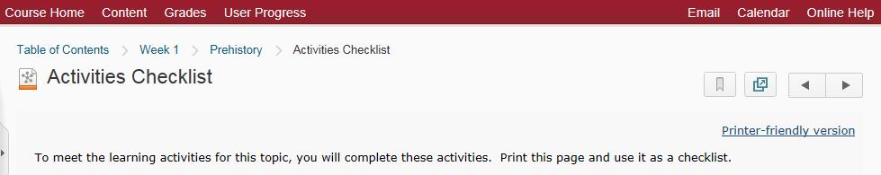 Student Guide to elearn 16 Printing in elearn There are several options for printing in elearn: Printer-friendly version On content pages, you will see a Printer-friendly version link located