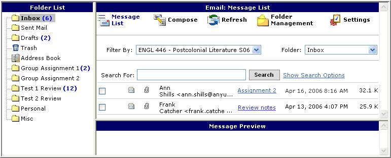 Accessing Your D2L Email Icon Option Description Access your D2L email tool from the Email link on your Course Home navigation bar.
