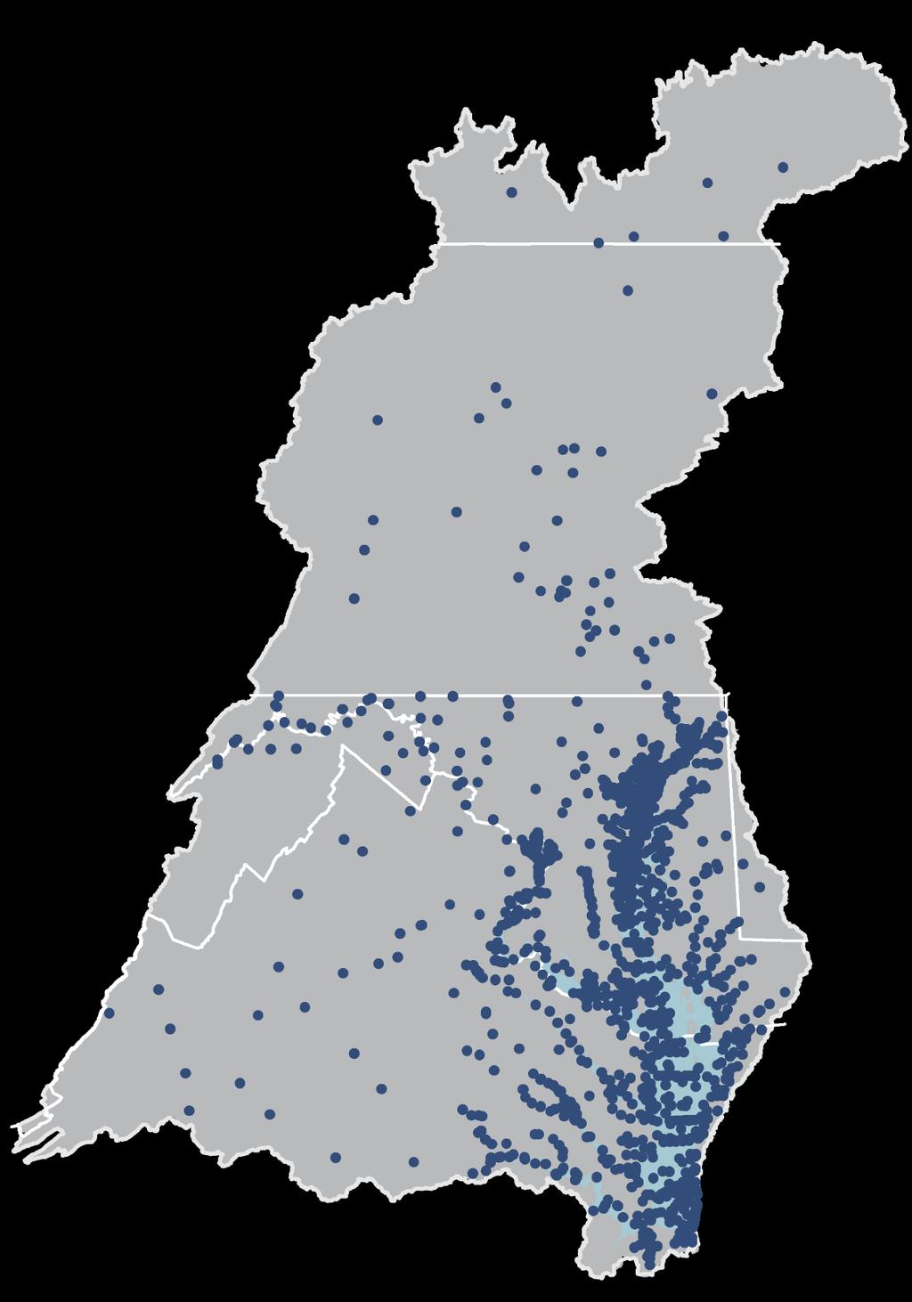 Chesapeake Bay Program Monitoring Sites Traditional monitoring program coverage includes: Tidal habitat