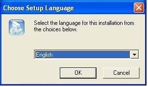 As the process finishes the Choose Setup Language appears on the screen.