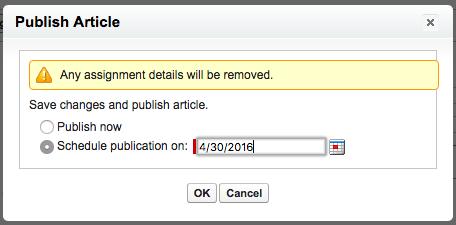 3. Archiving articles Local and global content specialists can decide that an article is no longer useful and should be archived.