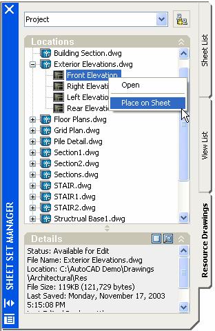 AutoCAD 2005 Features and s Introducing Sheet Sets AutoCAD users need to create, manage, and share drawing file information related to a project.