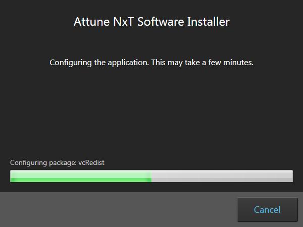You will see a new window open as shown below showing the progress of the software installation.