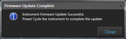 Firmware Installation Step 1 At the end of the installer, the firmware updater utility will automatically launch if the instrument is powered on and